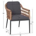 DINING CHAIR BOXER FK6556.01 ALUMINUM & OLEFIN IN GREY--TWIST WICKER 58x60x80Hcm. DINING CHAIR BOXER FK6556.01 ALUMINUM & OLEFIN IN GREY--TWIST WICKER 58x60x80Hcm.