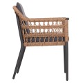 DINING CHAIR BOXER FK6556.01 ALUMINUM & OLEFIN IN GREY--TWIST WICKER 58x60x80Hcm. DINING CHAIR BOXER FK6556.01 ALUMINUM & OLEFIN IN GREY--TWIST WICKER 58x60x80Hcm.