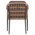 DINING CHAIR BOXER FK6556.01 ALUMINUM & OLEFIN IN GREY--TWIST WICKER 58x60x80Hcm. DINING CHAIR BOXER FK6556.01 ALUMINUM & OLEFIN IN GREY--TWIST WICKER 58x60x80Hcm.