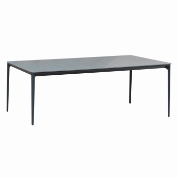 DINING TABLE STAD FK6558.01 GREY ALUMINUM FRAME & SINTERED STONE TOP 220x100x74Hcm.