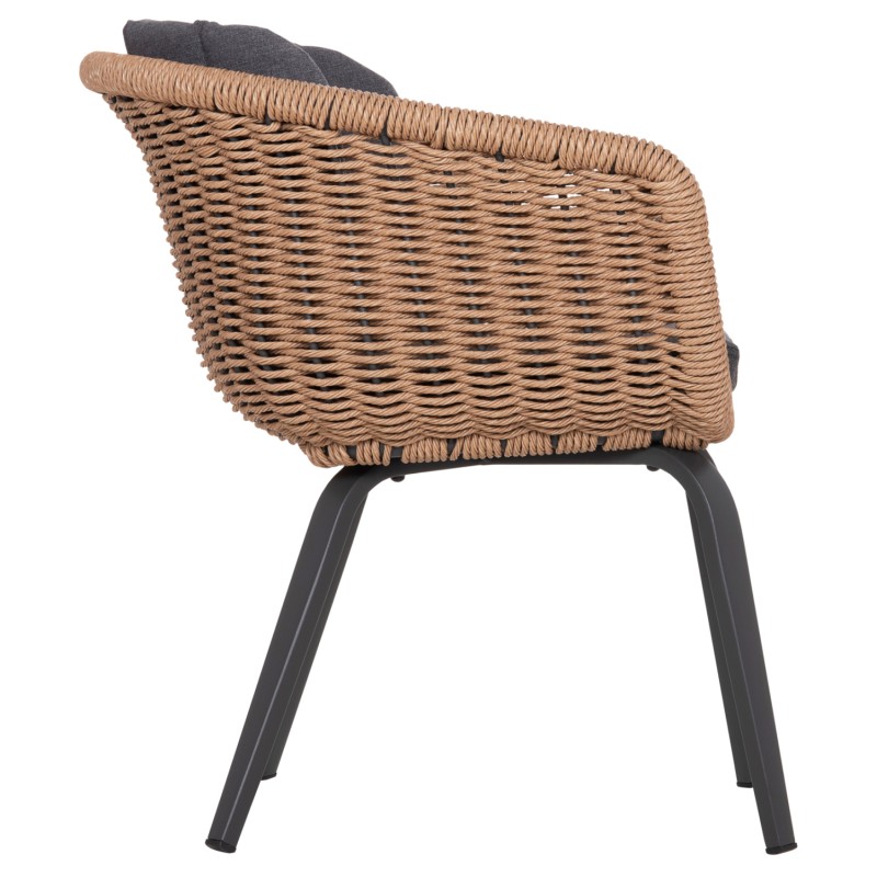 DINING CHAIR VICTUS FK6559.01 ALUMINUM & OLEFIN IN GREY--TWIST WICKER 60x62x76Hcm. DINING CHAIR VICTUS FK6559.01 ALUMINUM & OLEFIN IN GREY--TWIST WICKER 60x62x76Hcm.