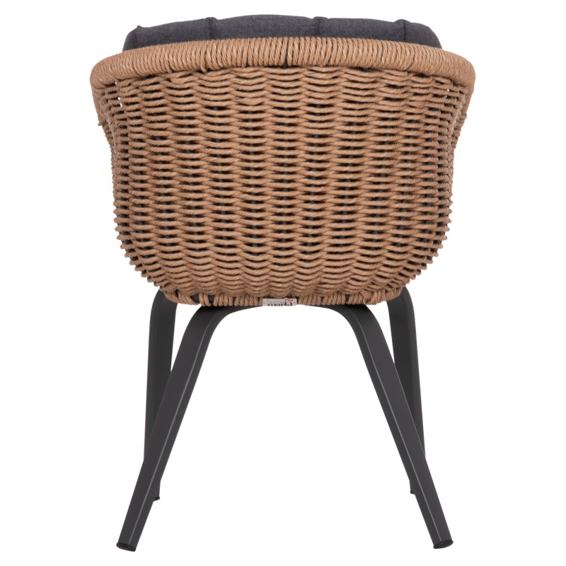 DINING CHAIR VICTUS FK6559.01 ALUMINUM & OLEFIN IN GREY--TWIST WICKER 60x62x76Hcm. DINING CHAIR VICTUS FK6559.01 ALUMINUM & OLEFIN IN GREY--TWIST WICKER 60x62x76Hcm.