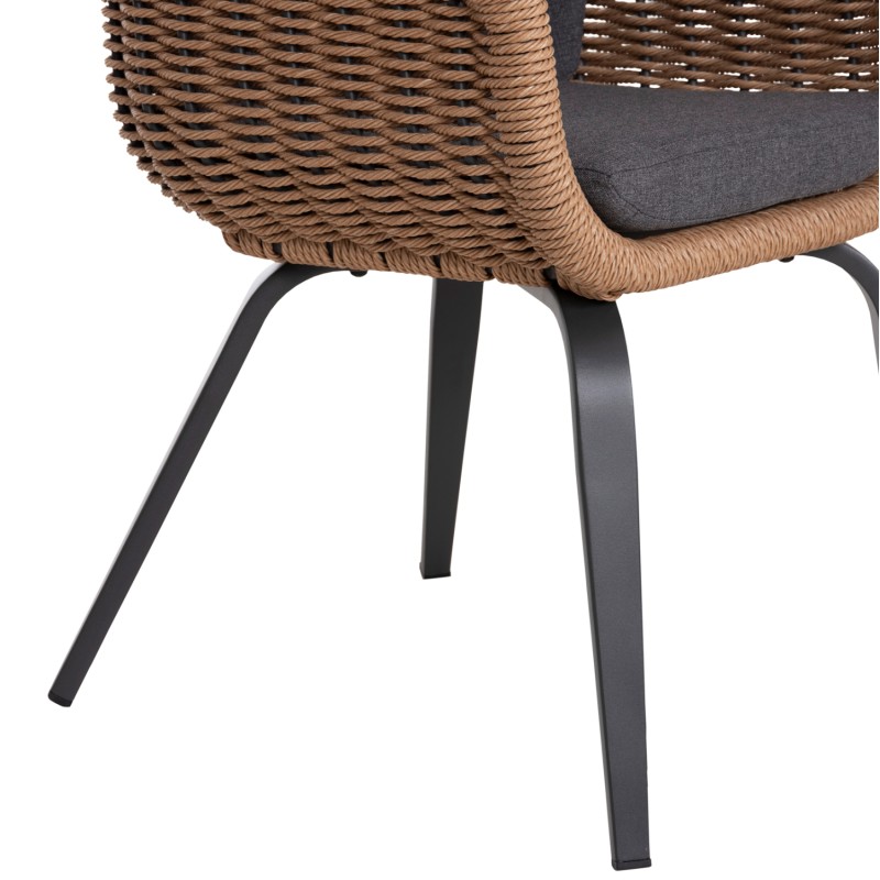 DINING CHAIR VICTUS FK6559.01 ALUMINUM & OLEFIN IN GREY--TWIST WICKER 60x62x76Hcm. DINING CHAIR VICTUS FK6559.01 ALUMINUM & OLEFIN IN GREY--TWIST WICKER 60x62x76Hcm.