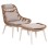 LOUNGE CHAIR WITH FOOTREST REMVAZZO FK6561.02 ALUMINUM IN BEIGE--WICKER 90x85x96Hcm.