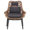 LOUNGE CHAIR WITH FOOTREST REMVAZZO FK6561.01 ALUMINUM IN GREY--WICKER 90x85x96Hcm. LOUNGE CHAIR WITH FOOTREST REMVAZZO FK6561.01 ALUMINUM IN GREY--WICKER 90x85x96Hcm.