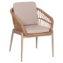 ALUMINUM ARMCHAIR GALDIN FK6272.03 CAPPUCCINO FRAME-BEIGE CUSHIONS--P.E. RATTAN 65x60x76Hcm
