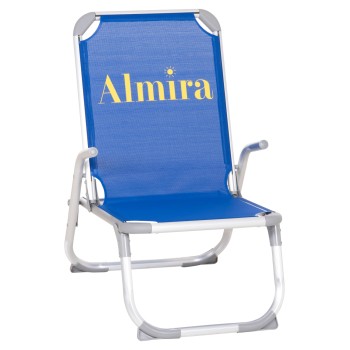 RAISED BEACH CHAIR HEAVY DUTY ALUMINUM ALMIRA FK6431.01 BLUE TEXTILENE 53x68x80Hcm