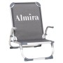 BEACH CHAIR HEAVY DUTY ALUMINUM ALMIRA FK5053.10 GREY TEXTILENE--HIGH BACKREST 55x71x66Hcm