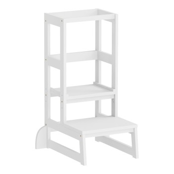 CHILDREN'S LEARNING TOWER t.MONTESSORI PEPE FK9291.03 PINE WOOD IN WHITE 55x53x90Hcm.