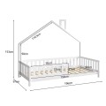 BED FOR KIDS HOUSER FK740.03 t.MONTESSORI SOLID PINE WOOD IN WHITE--FOR 190x90cm. BED FOR KIDS HOUSER FK740.03 t.MONTESSORI SOLID PINE WOOD IN WHITE--FOR 190x90cm.