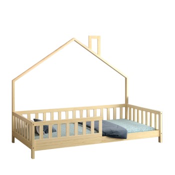 BED FOR KIDS HOUSER FK740.01 t.MONTESSORI SOLID PINE WOOD IN NATURAL WOOD--FOR 190x90cm.