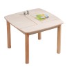 KIDS' TABLE WITH STORAGE SPACE RICKI FK18339.01 MDF & BIRCH WOOD IN NATURAL 65x65x47Hcm.