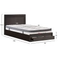 SINGLE BED WITH DRAWER & MATTRESS MELANY FK10745.01 MELAMINE IN ZEBRANO--FOR 90x190cm.