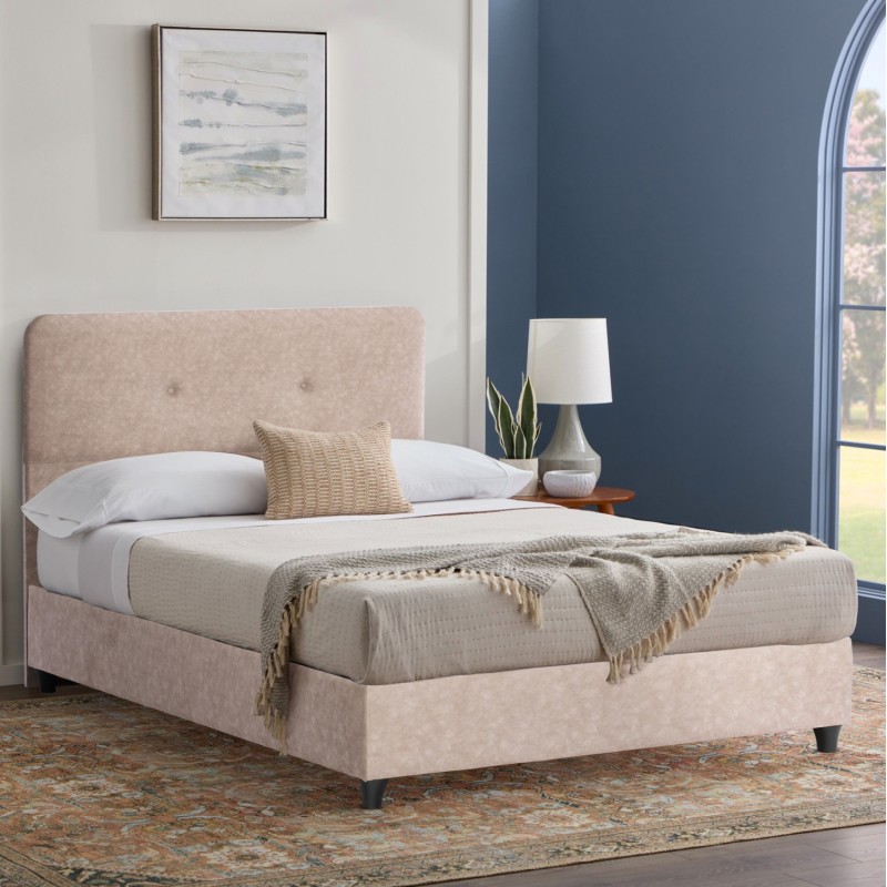 SEMI-DOUBLE BED WITH MATTRESS DOLORES FK10746.03 t.NUBUCK FABRIC IN BEIGE--FOR 120x200cm. SEMI-DOUBLE BED WITH MATTRESS DOLORES FK10746.03 t.NUBUCK FABRIC IN BEIGE--FOR 120x200cm.