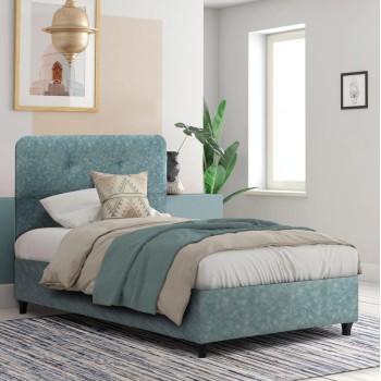 SEMI-DOUBLE BED WITH MATTRESS DOLORES FK10746.04 t.NUBUCK FABRIC IN LIGHT GREEN--FOR 120x200cm. SEMI-DOUBLE BED WITH MATTRESS DOLORES FK10746.04 t.NUBUCK FABRIC IN LIGHT GREEN--FOR 120x200cm.