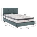 SEMI-DOUBLE BED WITH MATTRESS DOLORES FK10746.04 t.NUBUCK FABRIC IN LIGHT GREEN--FOR 120x200cm. SEMI-DOUBLE BED WITH MATTRESS DOLORES FK10746.04 t.NUBUCK FABRIC IN LIGHT GREEN--FOR 120x200cm.