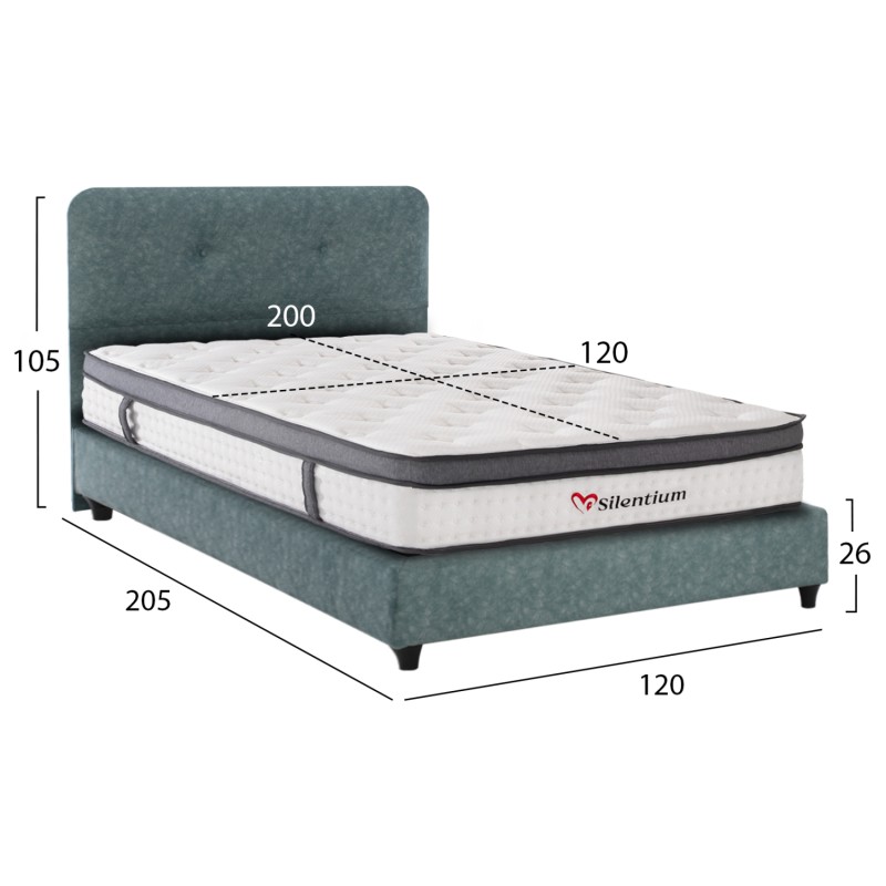 SEMI-DOUBLE BED WITH MATTRESS DOLORES FK10746.04 t.NUBUCK FABRIC IN LIGHT GREEN--FOR 120x200cm. SEMI-DOUBLE BED WITH MATTRESS DOLORES FK10746.04 t.NUBUCK FABRIC IN LIGHT GREEN--FOR 120x200cm.