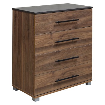 CHEST OF (4) DRAWERS CARYS FK745.11 MELAMINE IN WALNUT/WENGE 75.5x40x83Hcm.
