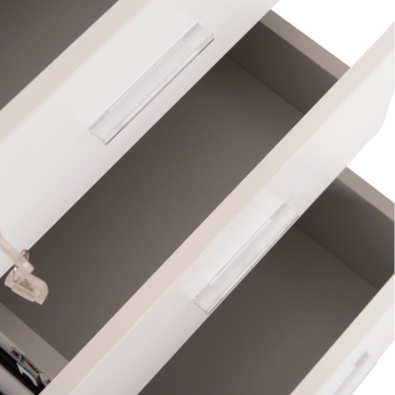 OFFICE DRAWERS WITH KEY LOCK VANCE FK2159 WHITE MELAMINE--WHEELS 39x40x60Hcm. OFFICE DRAWERS WITH KEY LOCK VANCE FK2159 WHITE MELAMINE--WHEELS 39x40x60Hcm.