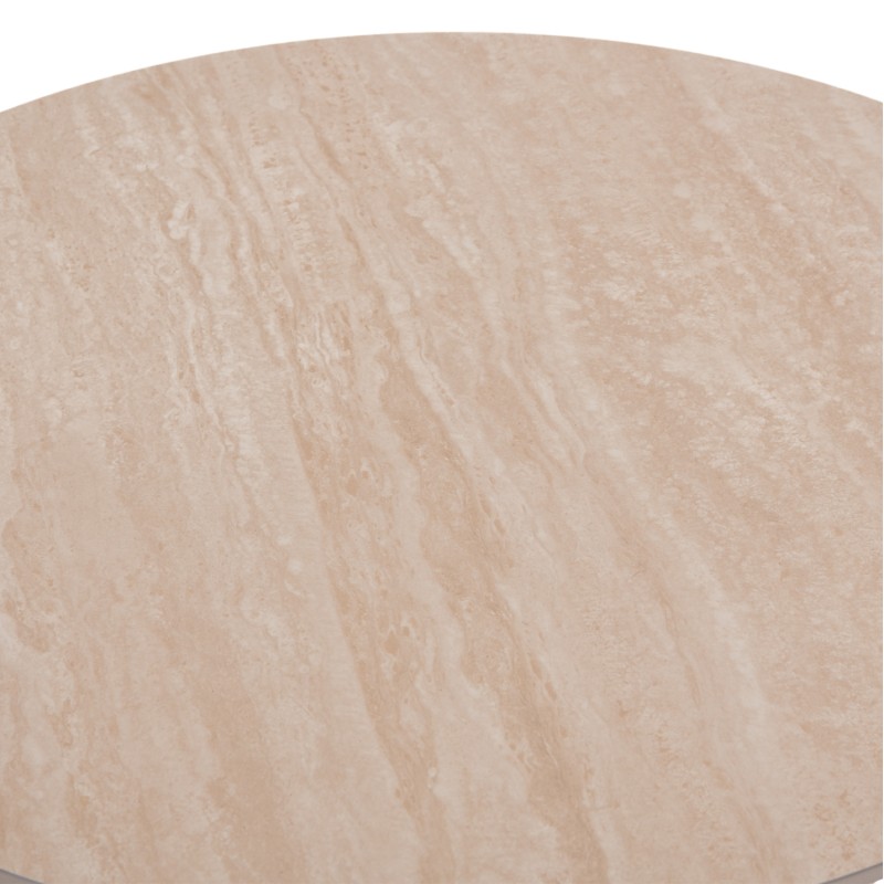 COFFEE TABLE DOUBLE NUBISA FK18364.02 METAL IN BEIGE--SINTERED STONE IN TRAVERTINE COLOR Φ80Χ43.5Hcm. COFFEE TABLE DOUBLE NUBISA FK18364.02 METAL IN BEIGE--SINTERED STONE IN TRAVERTINE COLOR Φ80Χ43.5Hcm.