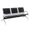 BENCH 3-SEATER AIRPORT-TYPE AVIATOR FK18400 METALLIC WITH BLACK PU 172x55x76Hcm.
