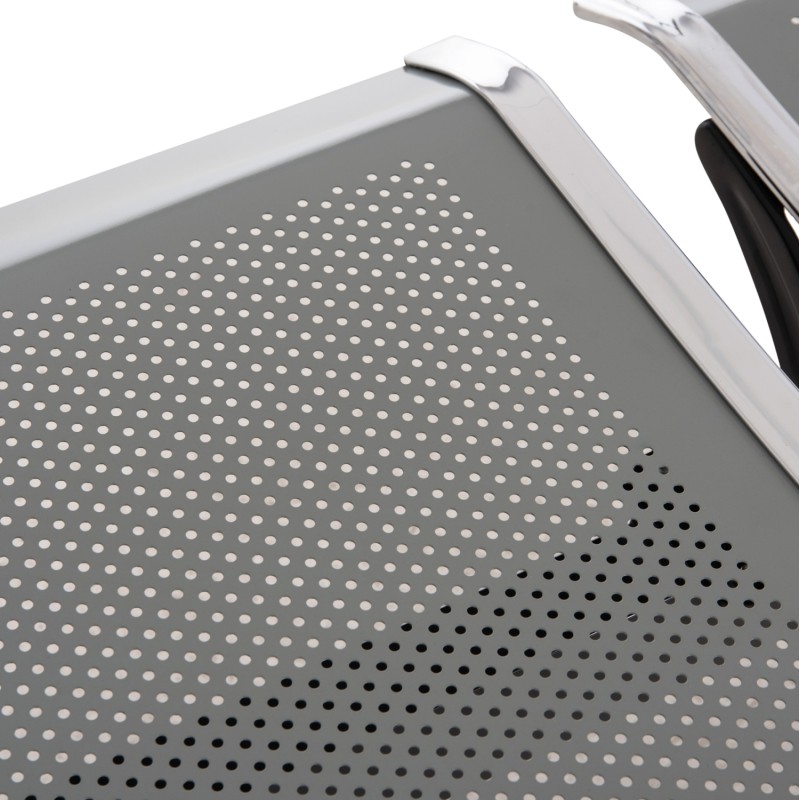 BENCH 3-SEATER AIRPORT-TYPE AVIATOR FK18404 METALLIC MESH IN SILVER/GREY COLOR 148x50x40Hcm. BENCH 3-SEATER AIRPORT-TYPE AVIATOR FK18404 METALLIC MESH IN SILVER/GREY COLOR 148x50x40Hcm.