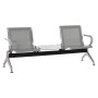 BENCH 2-SEATER+TABLE AIRPORT-TYPE AVIATOR FK18402 METALLIC MESH IN SILVER/GREY COLOR 170x55x76Hcm.