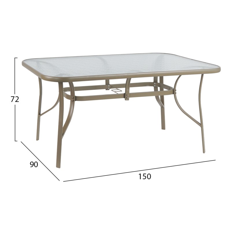 OUTDOOR 5PCS DINING SET LEON FK10882.14 TABLE & 4 ARMCHAIRS--CHAMPAGNE COLOR