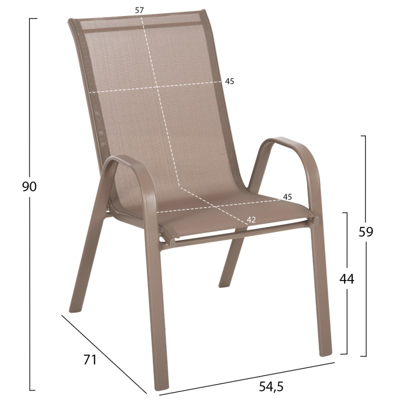 OUTDOOR 5PCS DINING SET LEON FK10882.14 TABLE & 4 ARMCHAIRS--CHAMPAGNE COLOR