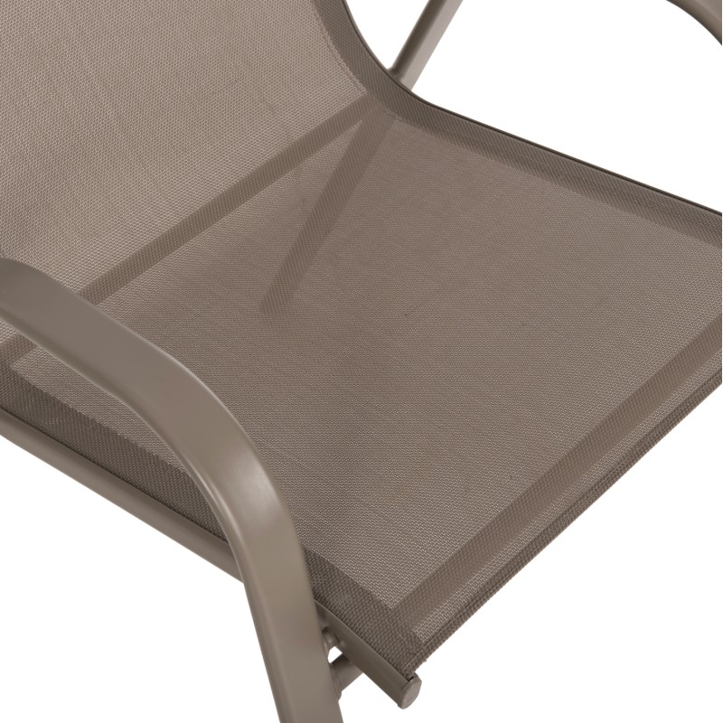 OUTDOOR 5PCS DINING SET LEON FK10882.14 TABLE & 4 ARMCHAIRS--CHAMPAGNE COLOR