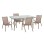 OUTDOOR 5PCS DINING SET LEON FK10882.14 TABLE & 4 ARMCHAIRS--CHAMPAGNE COLOR