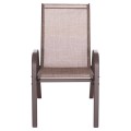 OUTDOOR 5-PCS DINING SET LEOFER FK21009 DINING TABLE & 4 ARMCHAIRS--BROWN