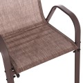 OUTDOOR 5-PCS DINING SET LEOFER FK21009 DINING TABLE & 4 ARMCHAIRS--BROWN