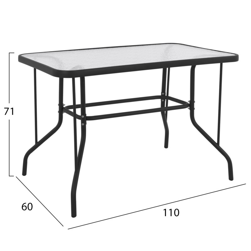 OUTDOOR DINING SET 5PCS ADAM FK10727.03 METAL CHAIRS & TABLE 110x60cm BLACK OUTDOOR DINING SET 5PCS ADAM FK10727.03 METAL CHAIRS & TABLE 110x60cm BLACK