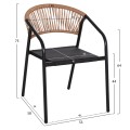 OUTDOOR DINING SET 5PCS ADAM FK10727.03 METAL CHAIRS & TABLE 110x60cm BLACK OUTDOOR DINING SET 5PCS ADAM FK10727.03 METAL CHAIRS & TABLE 110x60cm BLACK
