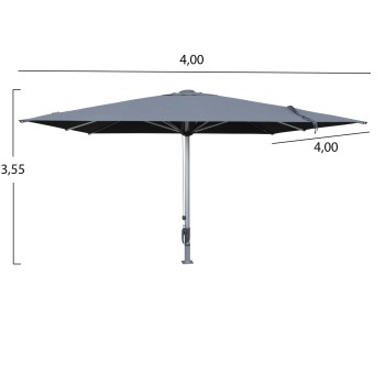 PROFESSIONAL UMBRELLA 4x4x3.55FK GLADELL FK6605.01 ANODIZED ALUMINUM--ACRYLIC SHADE IN GREY PROFESSIONAL UMBRELLA 4x4x3.55FK GLADELL FK6605.01 ANODIZED ALUMINUM--ACRYLIC SHADE IN GREY