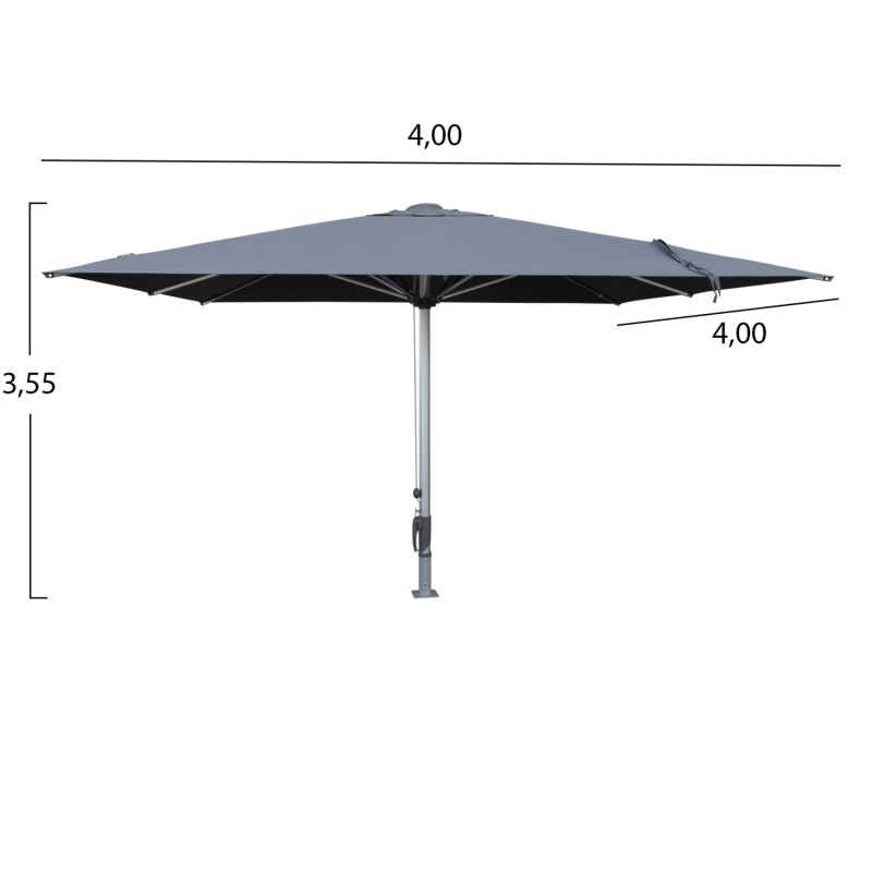 PROFESSIONAL UMBRELLA 4x4x3.55FK GLADELL FK6605.01 ANODIZED ALUMINUM--ACRYLIC SHADE IN GREY PROFESSIONAL UMBRELLA 4x4x3.55FK GLADELL FK6605.01 ANODIZED ALUMINUM--ACRYLIC SHADE IN GREY