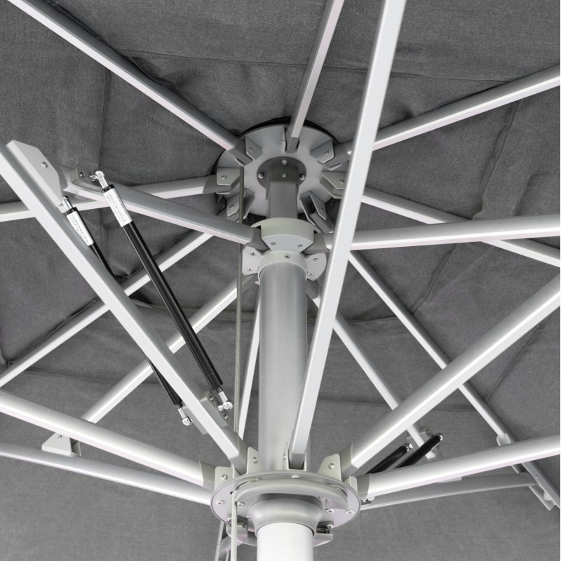 PROFESSIONAL UMBRELLA 4x4x3.55FK GLADELL FK6605.01 ANODIZED ALUMINUM--ACRYLIC SHADE IN GREY PROFESSIONAL UMBRELLA 4x4x3.55FK GLADELL FK6605.01 ANODIZED ALUMINUM--ACRYLIC SHADE IN GREY