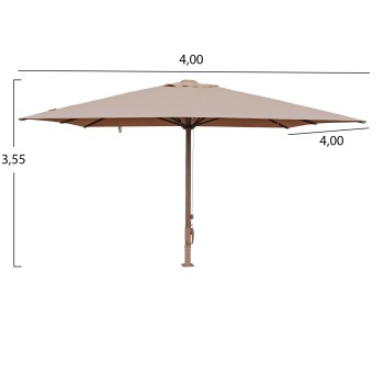 PROFESSIONAL UMBRELLA 4x4m GLADELL FK6605.02 HEAT TRANSFER ALUMINUM--ACRYLIC SHADE IN SAND BEIGE PROFESSIONAL UMBRELLA 4x4m GLADELL FK6605.02 HEAT TRANSFER ALUMINUM--ACRYLIC SHADE IN SAND BEIGE