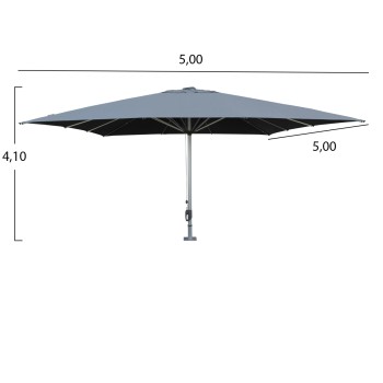 PROFESSIONAL ALUMINUM UMBRELLA 5x5m POLLIN FK6606.01 ACRYLIC SHADE IN GREY PROFESSIONAL ALUMINUM UMBRELLA 5x5m POLLIN FK6606.01 ACRYLIC SHADE IN GREY