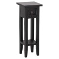 SIDE TABLE RAMU FK9484.02 MAHOGANY WOOD WITH A DRAWER IN BLACK 25x25x66,5Hcm.
