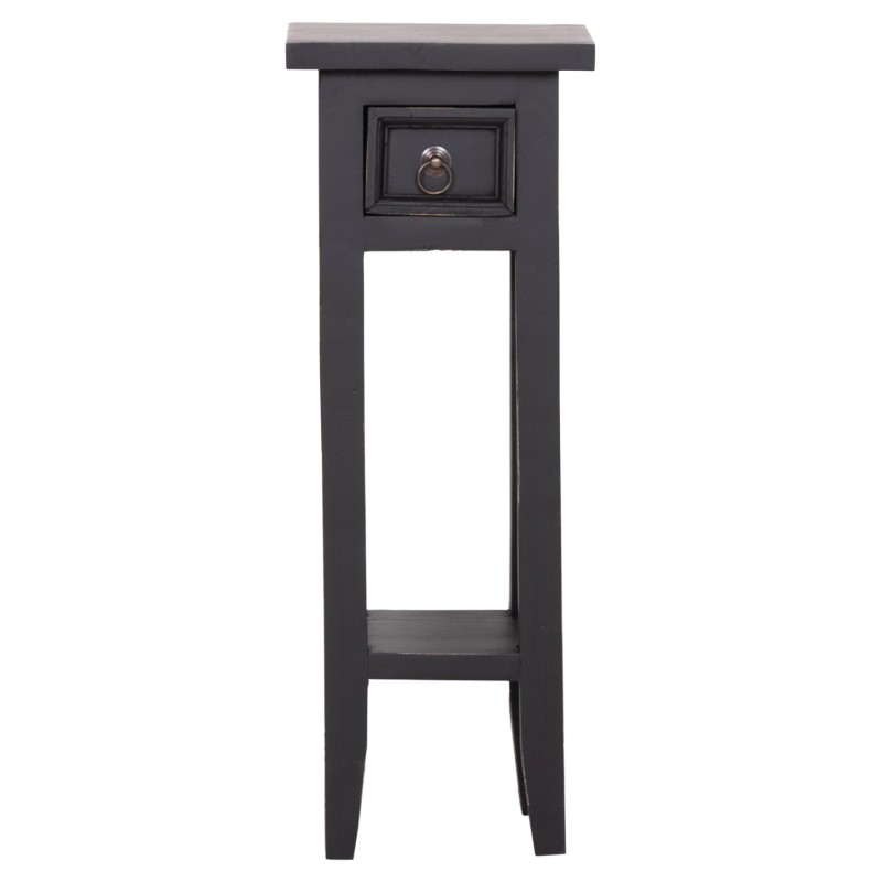 SIDE TABLE RAMU FK9484.02 MAHOGANY WOOD WITH A DRAWER IN BLACK 25x25x66,5Hcm.
