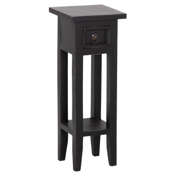 SIDE TABLE RAMU FK9484.02 MAHOGANY WOOD WITH A DRAWER IN BLACK 25x25x66,5Hcm.