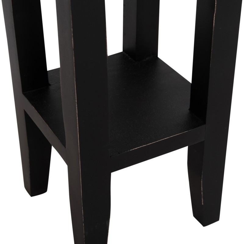 SIDE TABLE RAMU FK9484.02 MAHOGANY WOOD WITH A DRAWER IN BLACK 25x25x66,5Hcm.