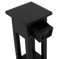 SIDE TABLE RAMU FK9484.02 MAHOGANY WOOD WITH A DRAWER IN BLACK 25x25x66,5Hcm.