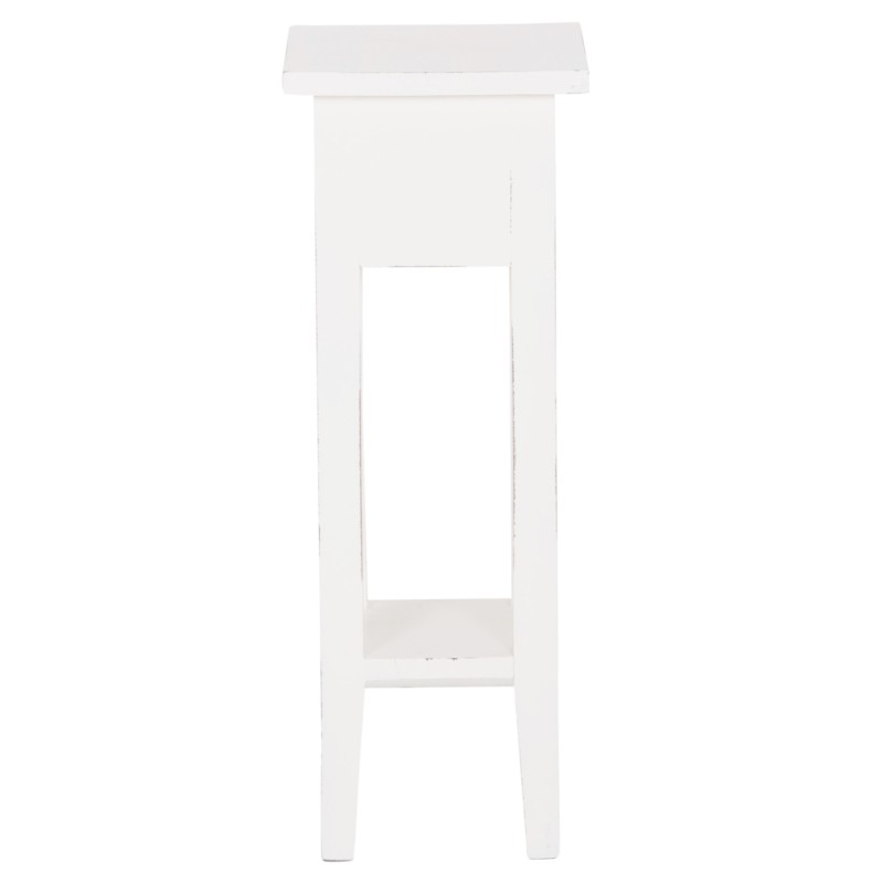 SIDE TABLE RAMU FK9484.03 MAHOGANY WOOD WITH A DRAWER IN WHITE 25x25x66.5Hcm.