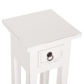 SIDE TABLE RAMU FK9484.03 MAHOGANY WOOD WITH A DRAWER IN WHITE 25x25x66.5Hcm.