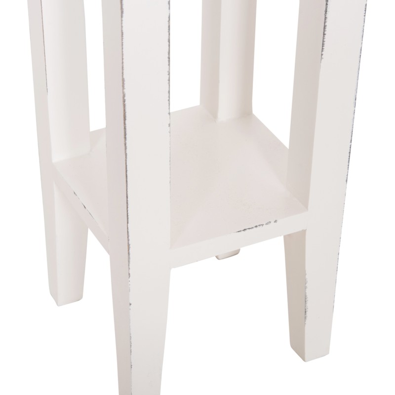 SIDE TABLE RAMU FK9484.03 MAHOGANY WOOD WITH A DRAWER IN WHITE 25x25x66.5Hcm.