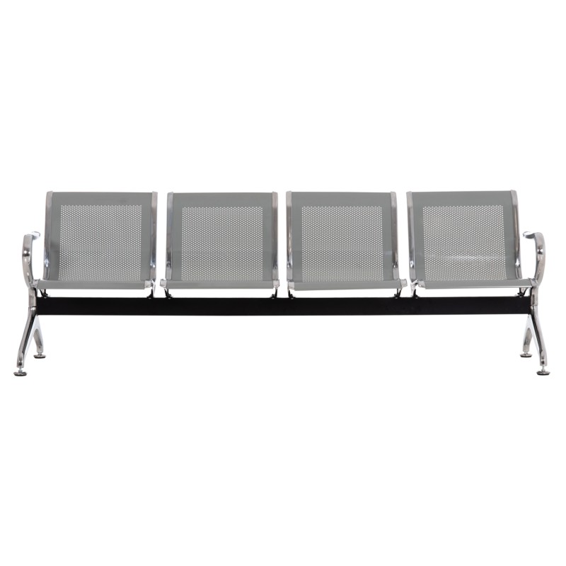 BENCH 4-SEATER AIRPORT-TYPE AVIATOR FK18401 METALLIC MESH IN SILVER/GREY COLOR 223x55x76Hcm. BENCH 4-SEATER AIRPORT-TYPE AVIATOR FK18401 METALLIC MESH IN SILVER/GREY COLOR 223x55x76Hcm.