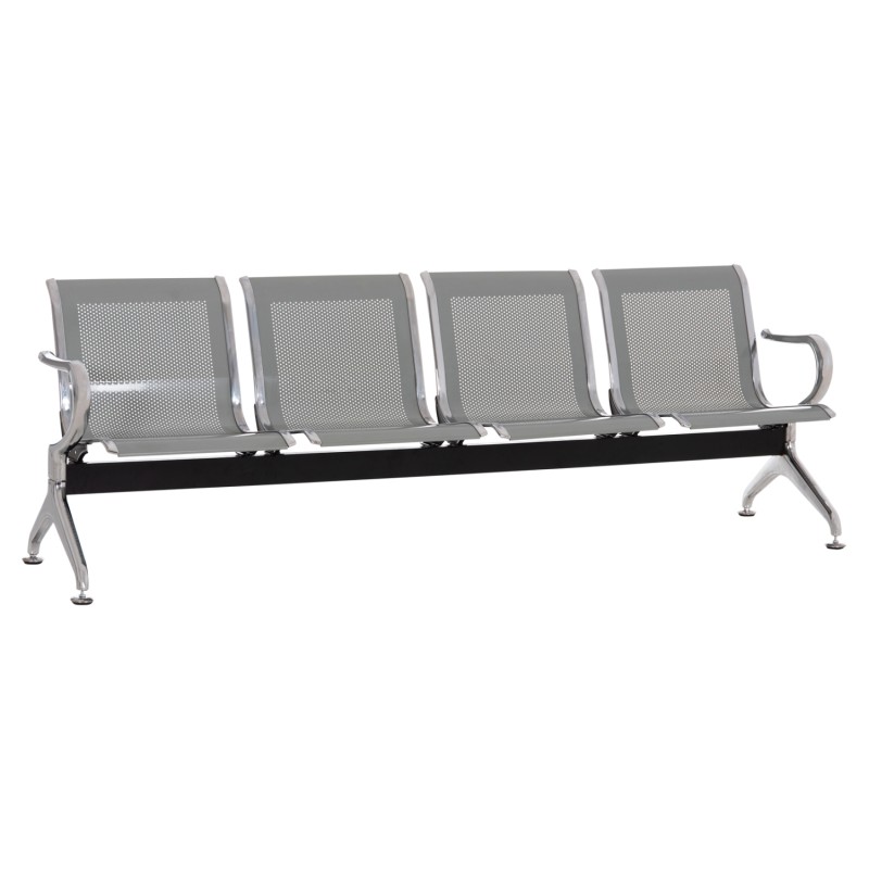 BENCH 4-SEATER AIRPORT-TYPE AVIATOR FK18401 METALLIC MESH IN SILVER/GREY COLOR 223x55x76Hcm. BENCH 4-SEATER AIRPORT-TYPE AVIATOR FK18401 METALLIC MESH IN SILVER/GREY COLOR 223x55x76Hcm.